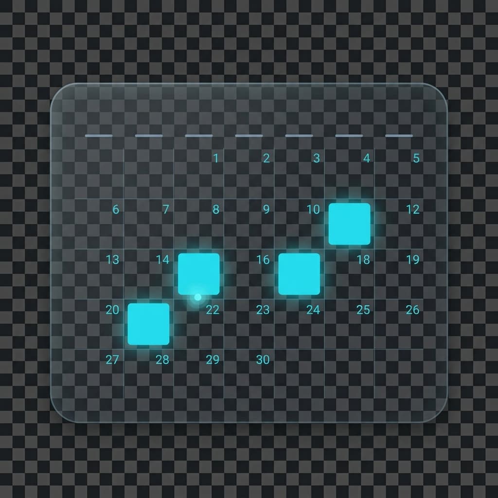 Calendar illustration showing how cron schedules repeat across days of the month