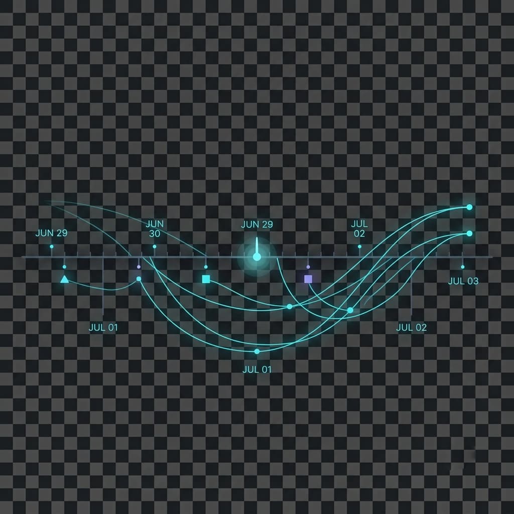 Timeline illustration showing how cron daemon checks every minute